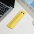 Astuccio per penne in ecopelle gialla custodia protettiva minimalista per scrivania ufficio - giallo limone
