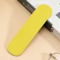 Estuche simple de piel PU amarilla, funda protectora minimalista para oficina y escuela. - Amarillo Limón