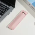 Trousse à stylo en cuir PU rose manchon de protection minimaliste pour le bureau - Rose