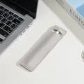 Étui de protection minimaliste en cuir PU gris pour crayon et stylo de bureau et école. - Gris clair