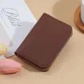 Portafoglio porta carte a fisarmonica tinta unita per donna e uomo, astuccio compatto multi-slot. - 711 Caffè