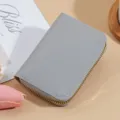 Portacarte a fisarmonica grigio tinta unita, mini portafoglio compatto in pelle PU. - 711 Grigio