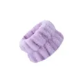 Soft purple plush wristband for face washing and effectively absorbing water drips - One Pair / Purple