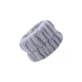 Soft grey plush absorbent microfiber wristband for facial washing and anti-wetting - One Pair / Gray