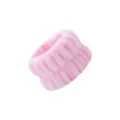 Soft pink absorbent coral fleece wristband for skincare and face washing routines - Pink Piece
