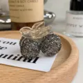 Sparkling dark grey crystal cherry hair claw clip for elegant hair styling and accessory - Gray Crystal