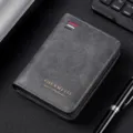 Portafoglio corto vintage classico da uomo con scomparti multipli per carte e monete - Classico / Nero