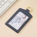 Portabadge in ecopelle PU blu scuro con portachiavi, custodia per carte da lavoro. - Y-06 blu reale