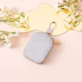 Custodia protettiva glitterata scintillante per auricolari Bluetooth e chiavi, elegante. - Argento