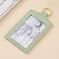 Astuccio per carte in ecopelle porta badge protezione per carte di credito con anello verde - Y-06 verde chiaro