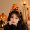 Cute Halloween plush pumpkin headband for party costume and festive decor - Pumpkin Style