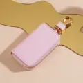Astuccio per chiavi auto glitterato rosa con cerniera e gancio dorati per uso. - Rosa