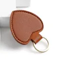 Portachiavi cuore in pelle marrone ciondolo borsa elegante accessorio anello. - Marrone