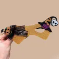 Glittery Halloween masquerade mask with pumpkin, black lace bow, spider, and skull - Pumpkin Head