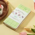 Cute cartoon puppy print long zipper wallet for women, large capacity green plaid purse. - Green Plaid Puppy Style(3112-6)