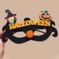 Decorative Halloween party glasses mask featuring witch pumpkin and glitter black frame design - Witch