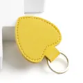 Gelber Herz Leder Schlüsselanhänger Tasche Anhänger stilvoller Metallring süsses Geschenk - Gelb