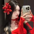 Pinza para el pelo con flor de lirio rojo para sesiones de fotos retro y peinados - Pinza para el Pelo Lirio (18#) / Rojo