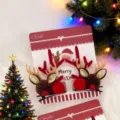 Detalle de pinzas para el pelo de reno con tarjeta festiva de Navidad - 2 Piezas/Juego / Asta de Cabeza de Reno Rojo