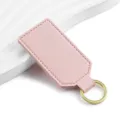 Pink PU leather keychain minimalist square key ring custom logo fashion metal pendant bag charm - Y-03 Pink