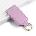 Minimalist purple PU leather keychain square key ring stylish metal accessory pendant - Y-03 Light Purple