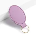 Llavero de cuero PU violeta ovalado minimalista anillo dorado colgante de bolso chic - Y-04 Púrpura claro