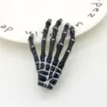 Pinza para el pelo gótica con forma de mano de esqueleto para fiesta de Halloween - Pinza de Mano de Esqueleto Halloween Negro