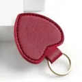 Roter Leder Herz Schlüsselanhänger süße Tasche Anhänger Metall Ring Accessoire - Burgunderrot