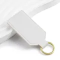 White PU leather keychain blank minimalist square key ring fashion bag pendant accessory - Y-03 White