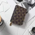 Portacarte a fisarmonica da donna portafoglio con zip grande capacità borsellino chic - Stile a mulino a vento con bordo smaltato caffè