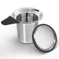 Infuseur à thé en acier inoxydable avec poignée et couvercle en silicone pour tasse. - Passoire à une oreille avec couvercle
