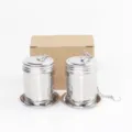 Boule à thé en acier inoxydable avec plateau et chaîne, filtre pour thé en vrac. - Petit support en nid d'abeille à bord roulé avec 2 assiettes
