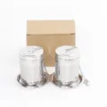 Panier infuseur à thé en acier inoxydable avec chaîne et bac d'égouttage pour thés en vrac. - Pièces décoratives alvéolées moyennes avec plateau - Lot de 2