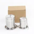 Set d'infuseur à thé en acier inoxydable avec chaîne et plateau, filtre à thé en métal. - Ensemble nid d'abeille avec plateau petit et moyen - 2 pièces