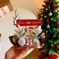 Pinzas navideñas festivas con astas de renos y campanas para decoración de cabello en fiesta. - 2 Piezas/Juego / Rama de Pino con Pompón y Campana