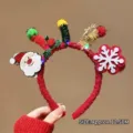 Festive glowing Christmas headband featuring Santa Claus and snowflake motifs for holiday party - Santa Claus - [Luminous] (14#) / approx. 12.5cm