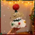 Pinza para el pelo de árbol de Navidad luminosa con letras doradas de Merry Christmas - Pinza de Pelo de Campana de Peluche (26#) / 1 Pieza / Árbol de Navidad
