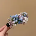 Elegant handmade gypsophila floral hair pin for weddings in beautiful blue and purple shades - Baby's Breath Duckbill Clip (11#) / L