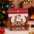 Juego de pinzas navideñas con astas de reno y hombre de jengibre en tarjeta de cartón - 2 Piezas/Juego / Asta de Hombre de Jengibre Marrón