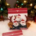 Par de horquillas festivas de Navidad con astas de reno y el motivo de Papá Noel - 2 Piezas/Juego / Asta de Papá Noel Marrón