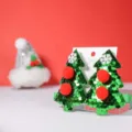 Horquillas de árbol de Navidad con lentejuelas verdes y pompones rojos para niñas - Horquilla Árbol Navidad Lentejuelas / Verde