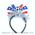 Diadema festiva para fans de USA para el Mundial 2026 con balón de fútbol y banderas - Estilo EE. UU.
