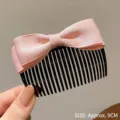 Elegant light pink ribbon bow hair insert comb for fringe styling, approx 9cm size - About 9cm / Bow Hair Insert - Pink