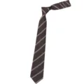 Corbata marrón a rayas con un diseño creativo de gatos, ideal para camisas y trajes formales. - Bufanda Corbata (Raya Marrón)