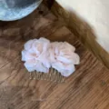 Elegant blush pink fabric flower hair comb accessory for women, SKU variant product view - Tulle Floral Hair Comb - Lotus Pink