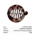 Tortoiseshell runder Bananen-Haarclip für Pferdeschwanz, 6.3x5.2 cm, 7.2g Gewicht - Grauer Leopardenmuster