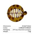 Eleganter runder Bananen-Haarclip mit Leopardenmuster und Schildpatt-Design für Damen - Gelber Leopard