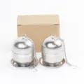Boule à thé en acier inoxydable avec chaîne et bac d'égouttage pour thé en vrac et épices. - Ensemble petite boule et assiette – Lot de 2