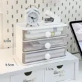 Scatola portaoggetti da scrivania bianca a 3 cassetti per cancelleria e forniture da ufficio - Scatola a Tre Cassetti