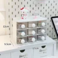 Scatola portaoggetti da scrivania a 9 cassetti, organizer in plastica trasparente cancelleria. - Scatola portaoggetti a 9 cassetti